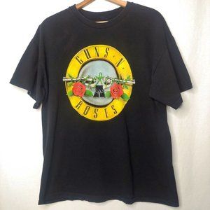 Guns N Roses Mens Large T Shirt Faded Black Rock … - image 1